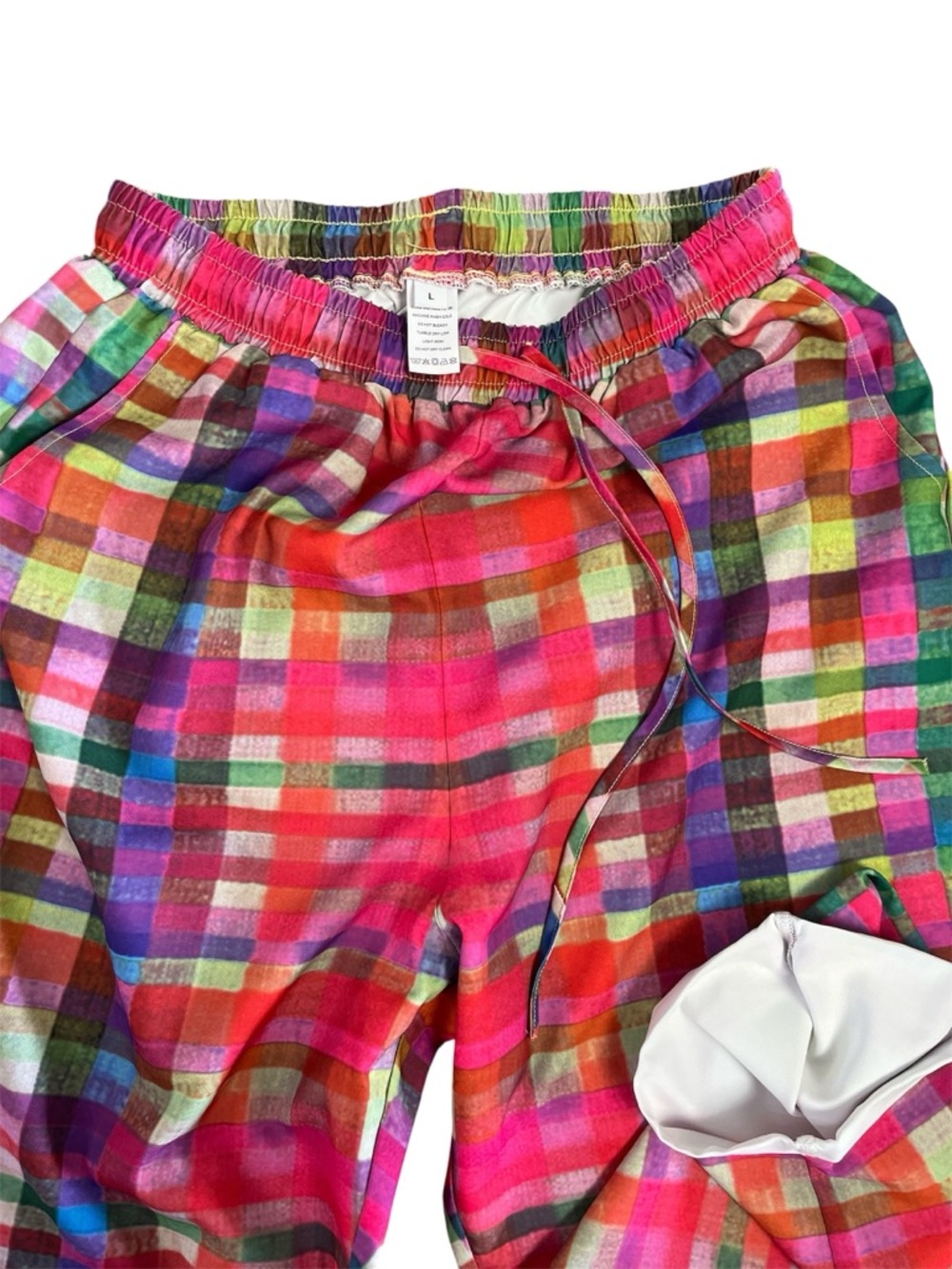 Women's Vibrant Multi-Color Plaid Pull-On Trousers - Picture 4 of 8